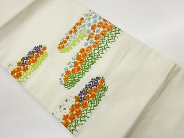 JAPANESE KIMONO / FLORAL PATTERN WOVEN NAGOYA OBI